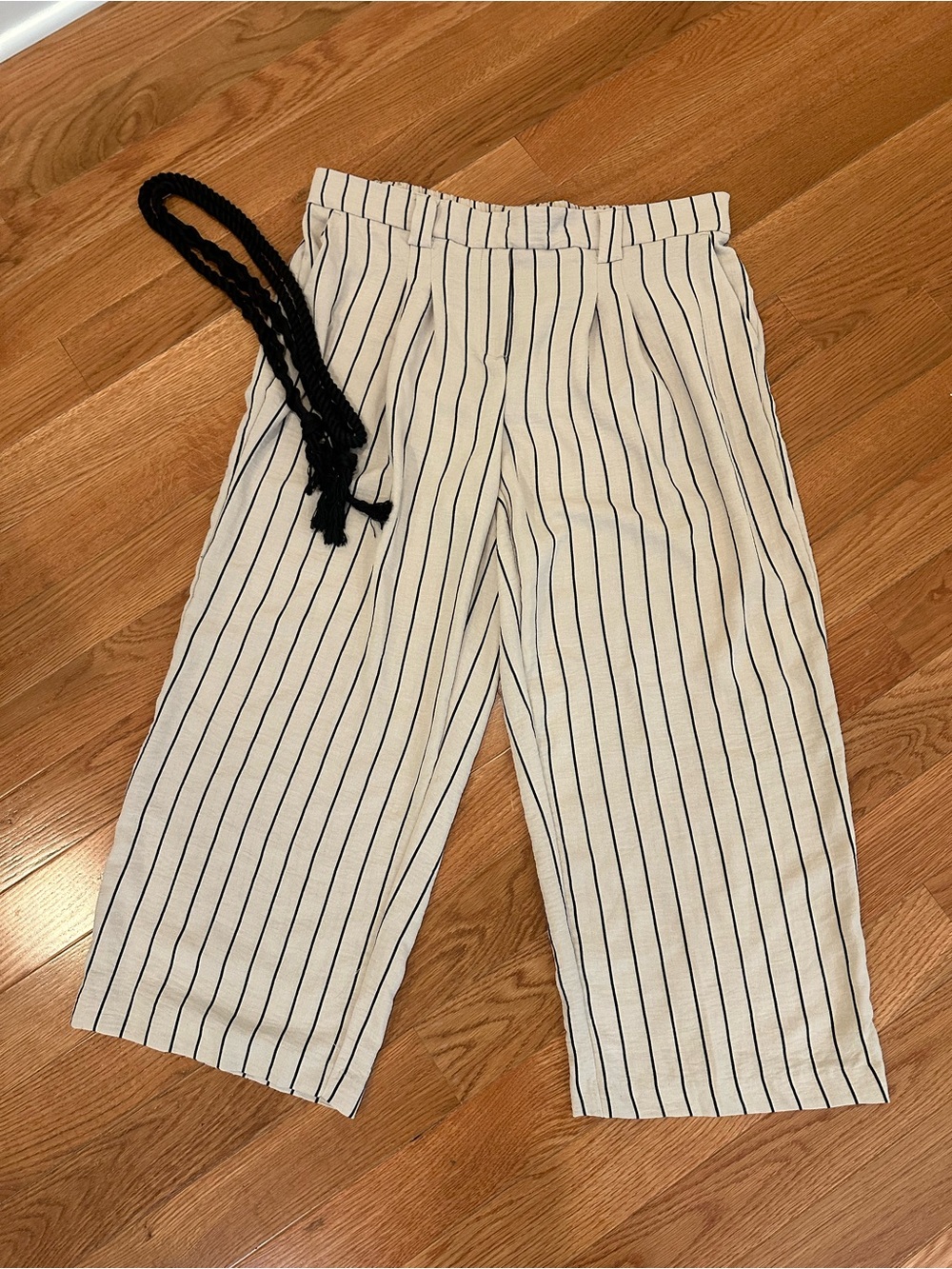 Haver & Blair London striped wide-leg cropped trousers